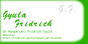 gyula fridrich business card